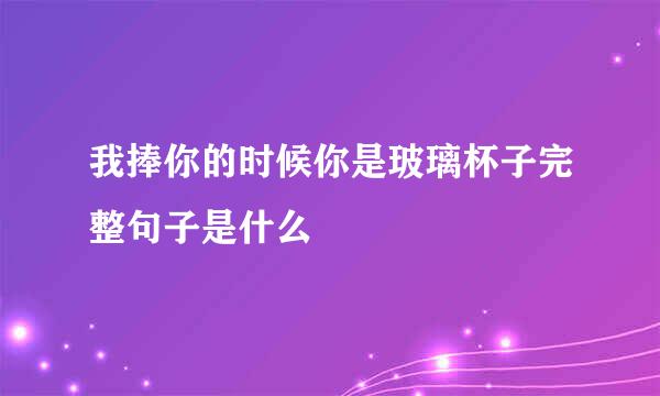 我捧你的时候你是玻璃杯子完整句子是什么