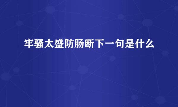 牢骚太盛防肠断下一句是什么