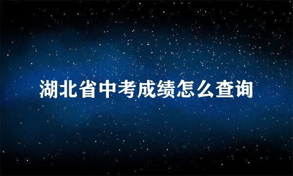 湖北省中考成绩怎么查询