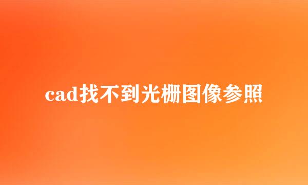 cad找不到光栅图像参照