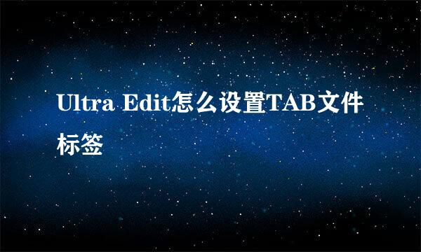 Ultra Edit怎么设置TAB文件标签