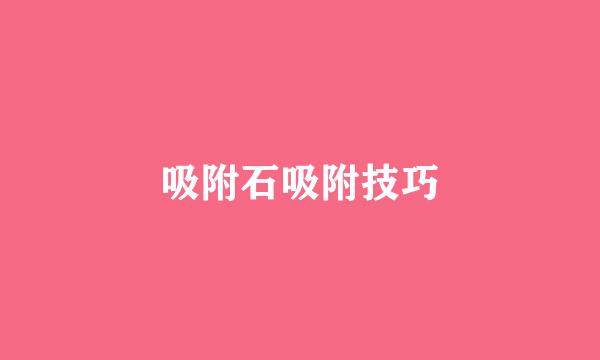 吸附石吸附技巧