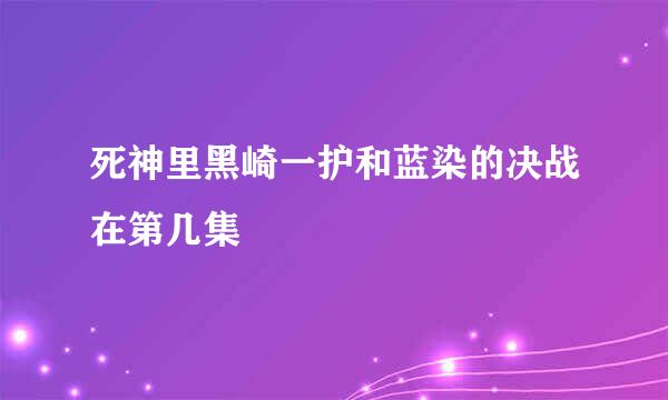 死神里黑崎一护和蓝染的决战在第几集