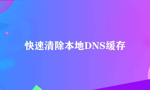 快速清除本地DNS缓存