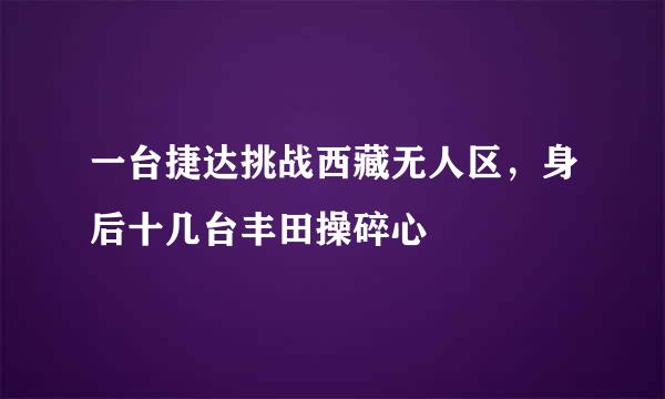 一台捷达挑战西藏无人区，身后十几台丰田操碎心