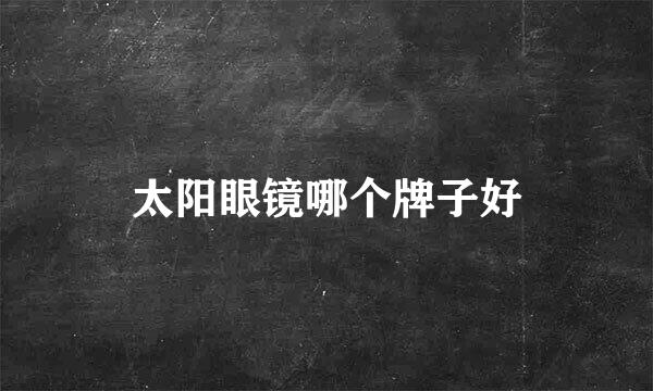 太阳眼镜哪个牌子好