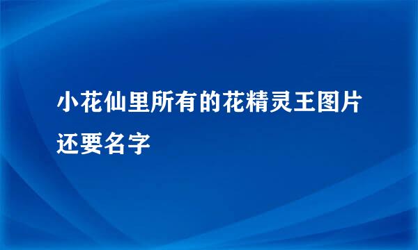 小花仙里所有的花精灵王图片还要名字