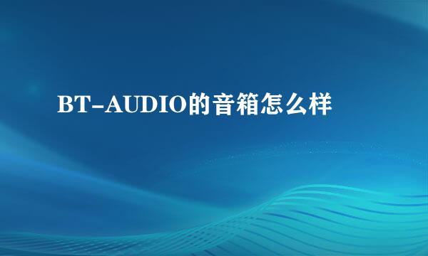 BT-AUDIO的音箱怎么样