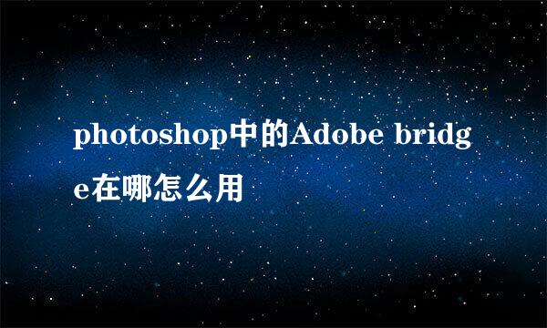 photoshop中的Adobe bridge在哪怎么用