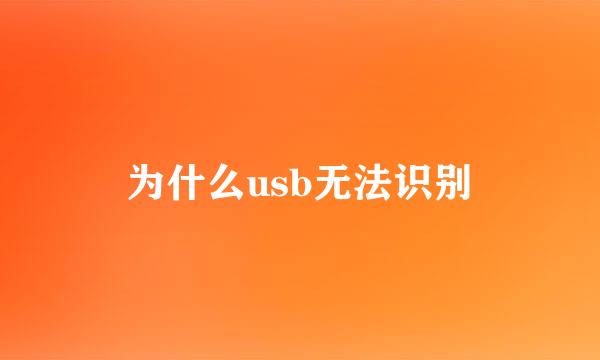 为什么usb无法识别