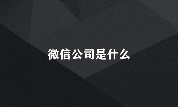 微信公司是什么