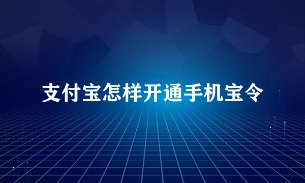 支付宝怎样开通手机宝令