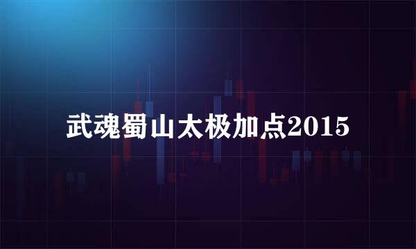 武魂蜀山太极加点2015