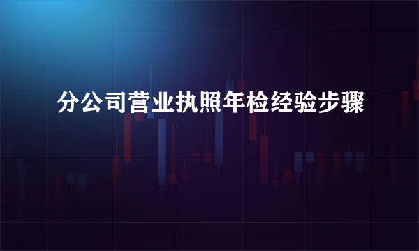 分公司营业执照年检经验步骤