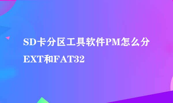 SD卡分区工具软件PM怎么分EXT和FAT32