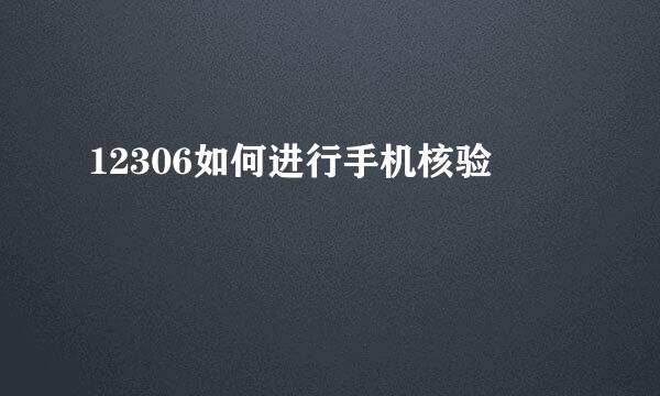 12306如何进行手机核验