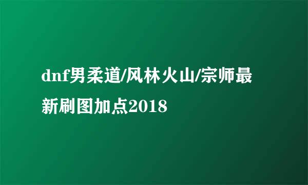 dnf男柔道/风林火山/宗师最新刷图加点2018