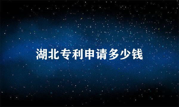 湖北专利申请多少钱