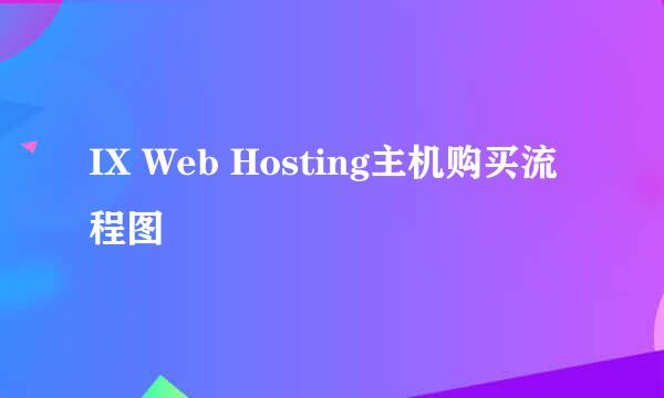 IX Web Hosting主机购买流程图