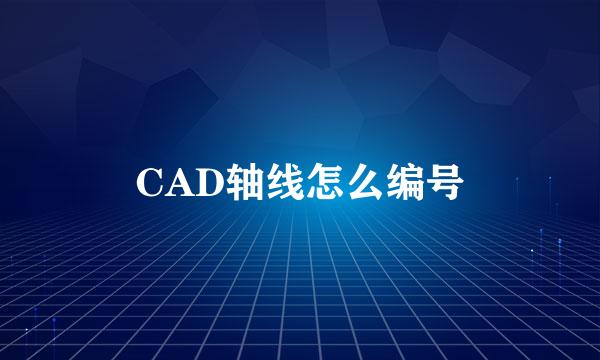 CAD轴线怎么编号