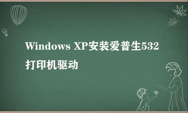 Windows XP安装爱普生532打印机驱动