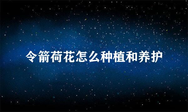 令箭荷花怎么种植和养护