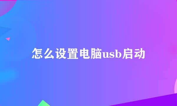 怎么设置电脑usb启动