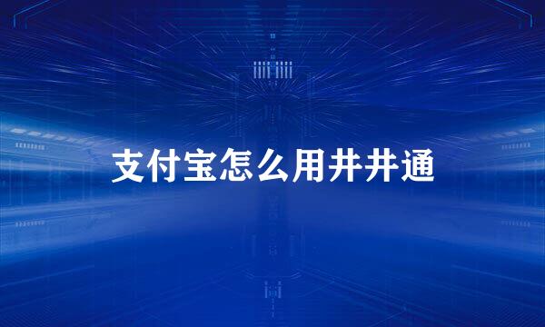 支付宝怎么用井井通