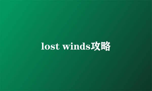 lost winds攻略