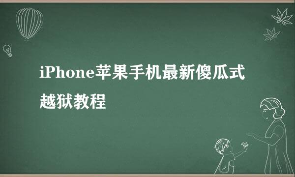 iPhone苹果手机最新傻瓜式越狱教程