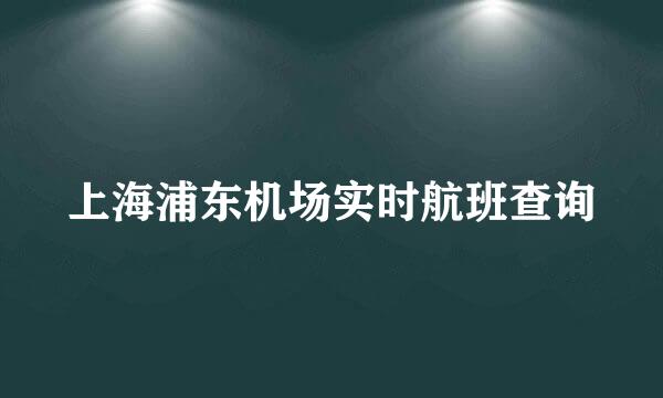 上海浦东机场实时航班查询