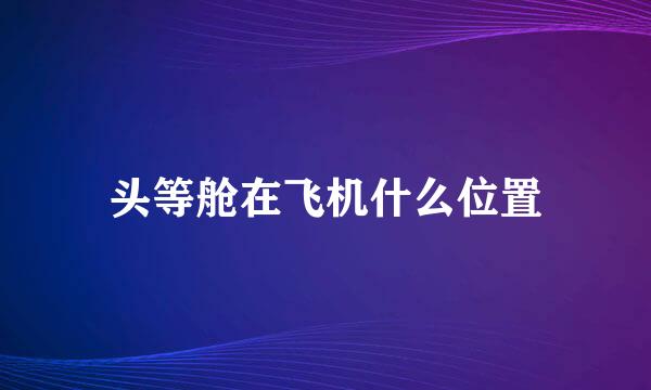 头等舱在飞机什么位置