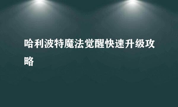 哈利波特魔法觉醒快速升级攻略