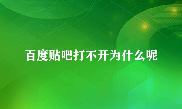 百度贴吧打不开为什么呢