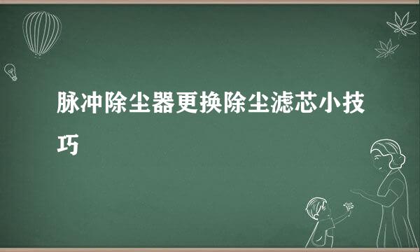 脉冲除尘器更换除尘滤芯小技巧