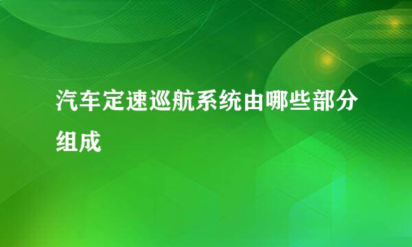 汽车定速巡航系统由哪些部分组成