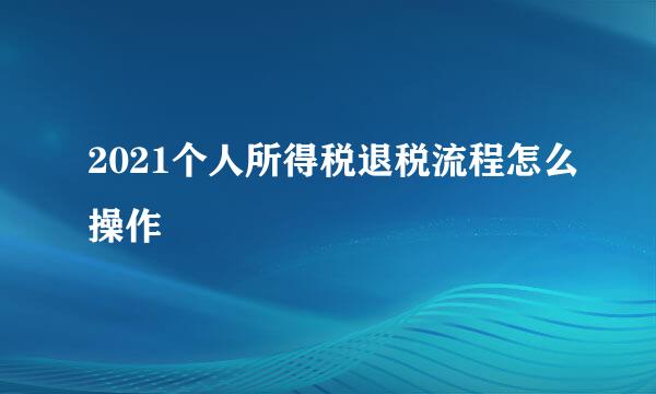 2021个人所得税退税流程怎么操作