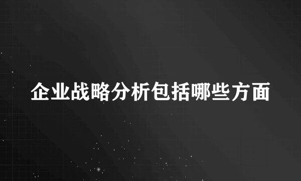 企业战略分析包括哪些方面