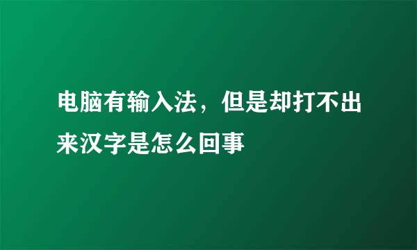 电脑有输入法，但是却打不出来汉字是怎么回事