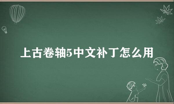 上古卷轴5中文补丁怎么用