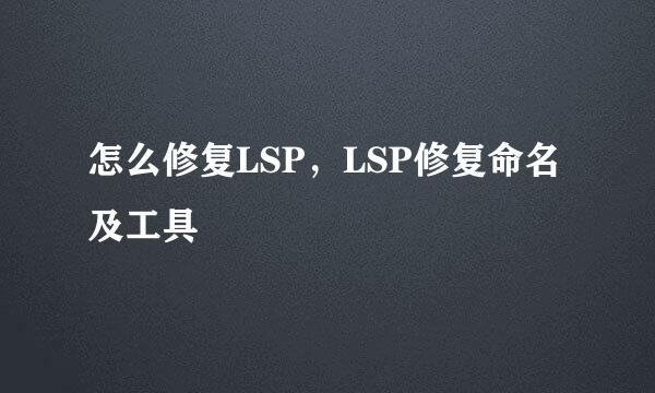 怎么修复LSP，LSP修复命名及工具