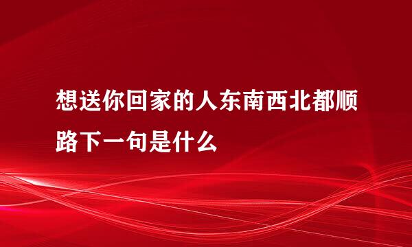 想送你回家的人东南西北都顺路下一句是什么