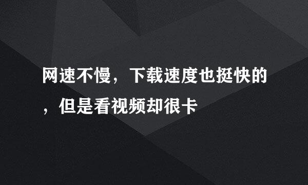 网速不慢，下载速度也挺快的，但是看视频却很卡