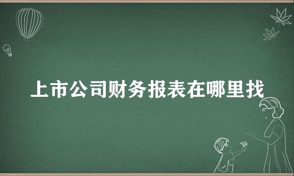 上市公司财务报表在哪里找