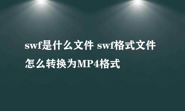 swf是什么文件 swf格式文件怎么转换为MP4格式