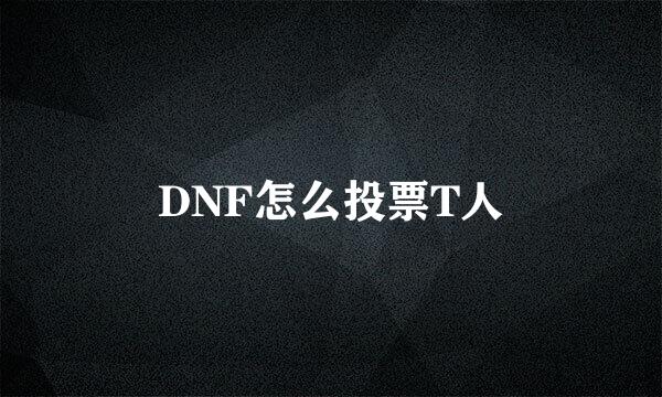 DNF怎么投票T人