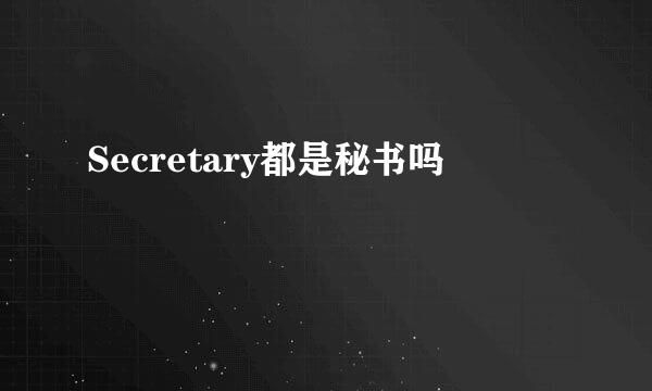 Secretary都是秘书吗