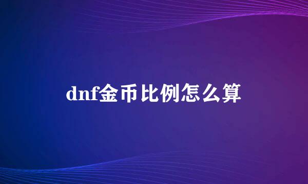 dnf金币比例怎么算