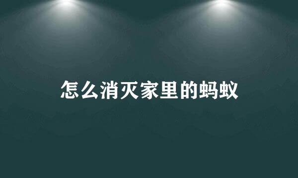 怎么消灭家里的蚂蚁