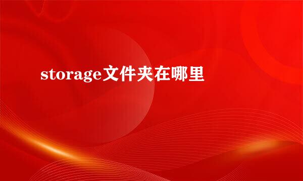 storage文件夹在哪里